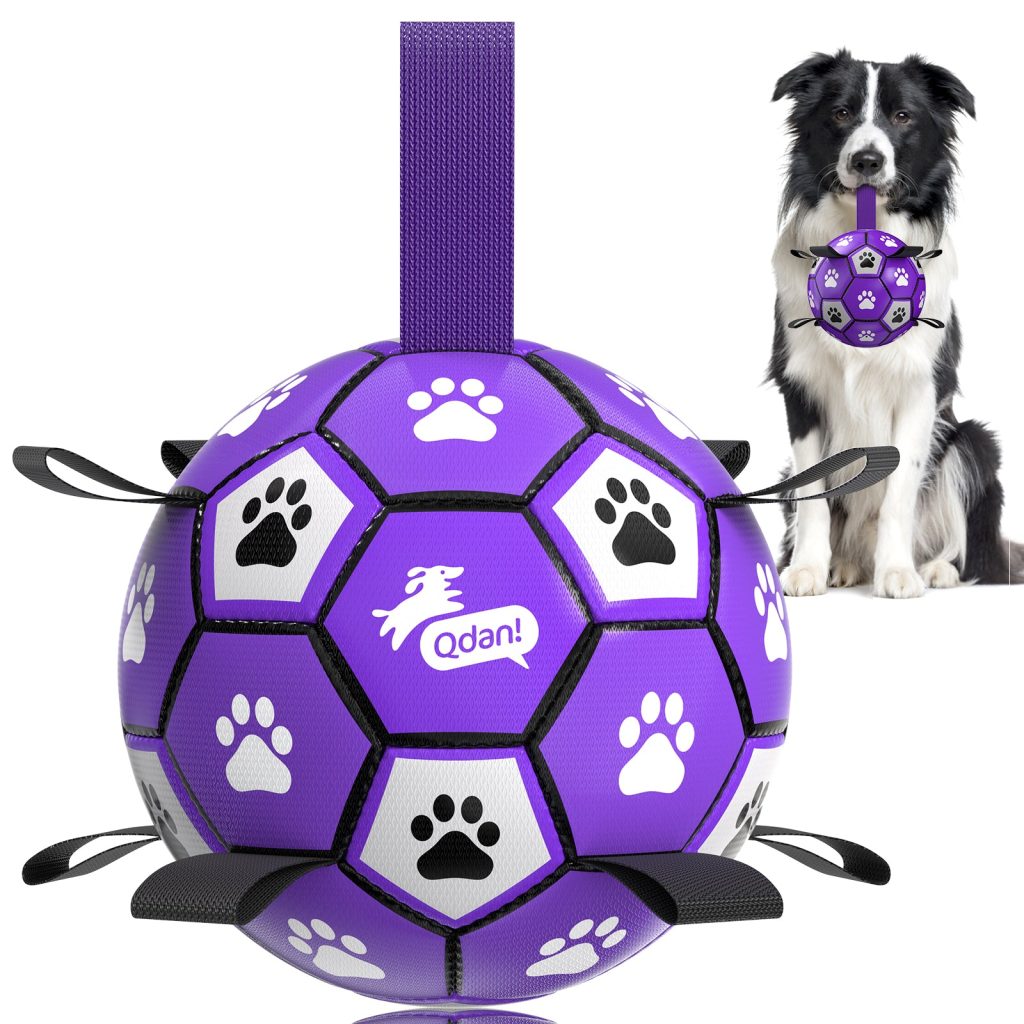 Purple Dog Soccer Ball with Straps ?C 6 inch & 8 inch