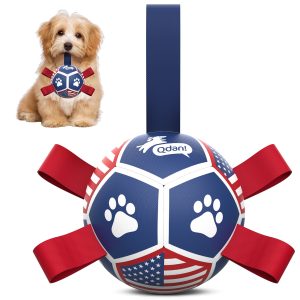 Navy Bue Dog Soccer Ball with Straps | Small Dogs - 5 inch