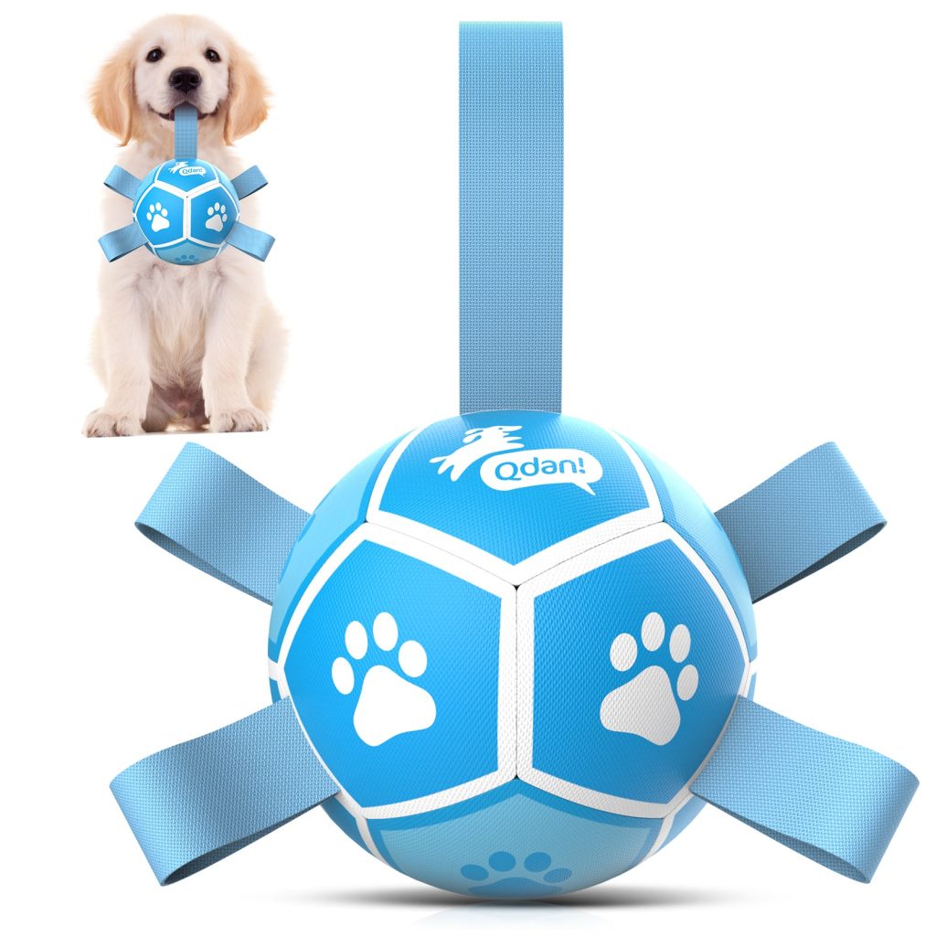 Sky Blue Dog Soccer Ball with Straps | Small Dogs ?C 5 inch