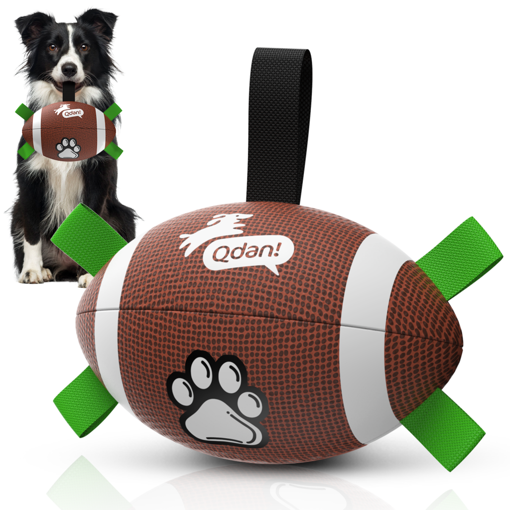 Dog Football Toy with Straps??Large Dogs ?C 8 inch