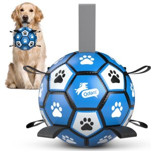 Royal Blue Dog Soccer Ball with Straps | Large Dogs ?C 8 inch