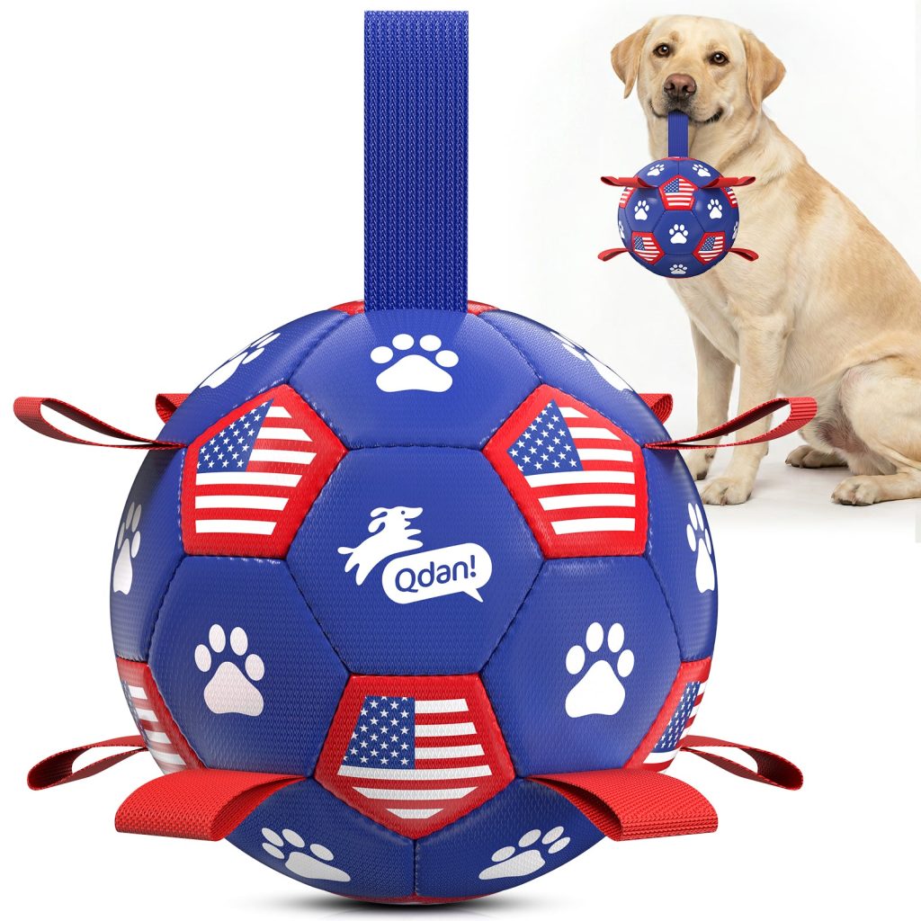 Navy Bue Dog Soccer Ball with Straps | Extra Large Dogs ?C 9 inch